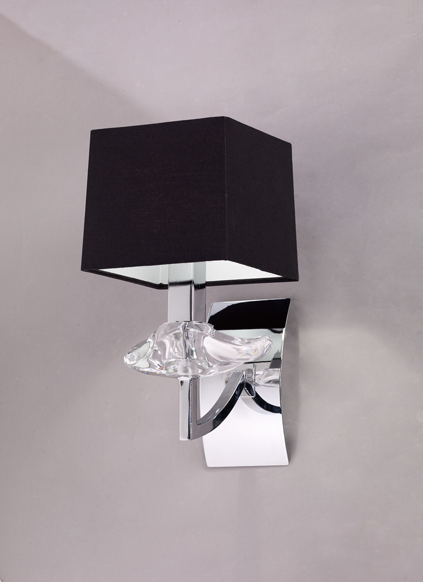 Akira Polished Chrome-Black Wall Lights Mantra Armed Wall Lights Akira Polished Chrome-Black Wall Lights Mantra Armed Wall Lights